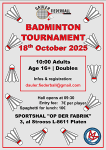 Tournoi / Tournament (Preizerdaul) @ Sportshall "OP DER FABRIK"