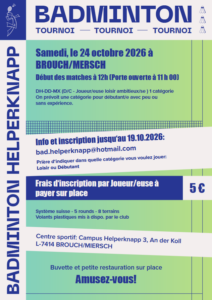 Tournoi / Tournament (Brouch) @ Centre sportif: Campus Helperknapp